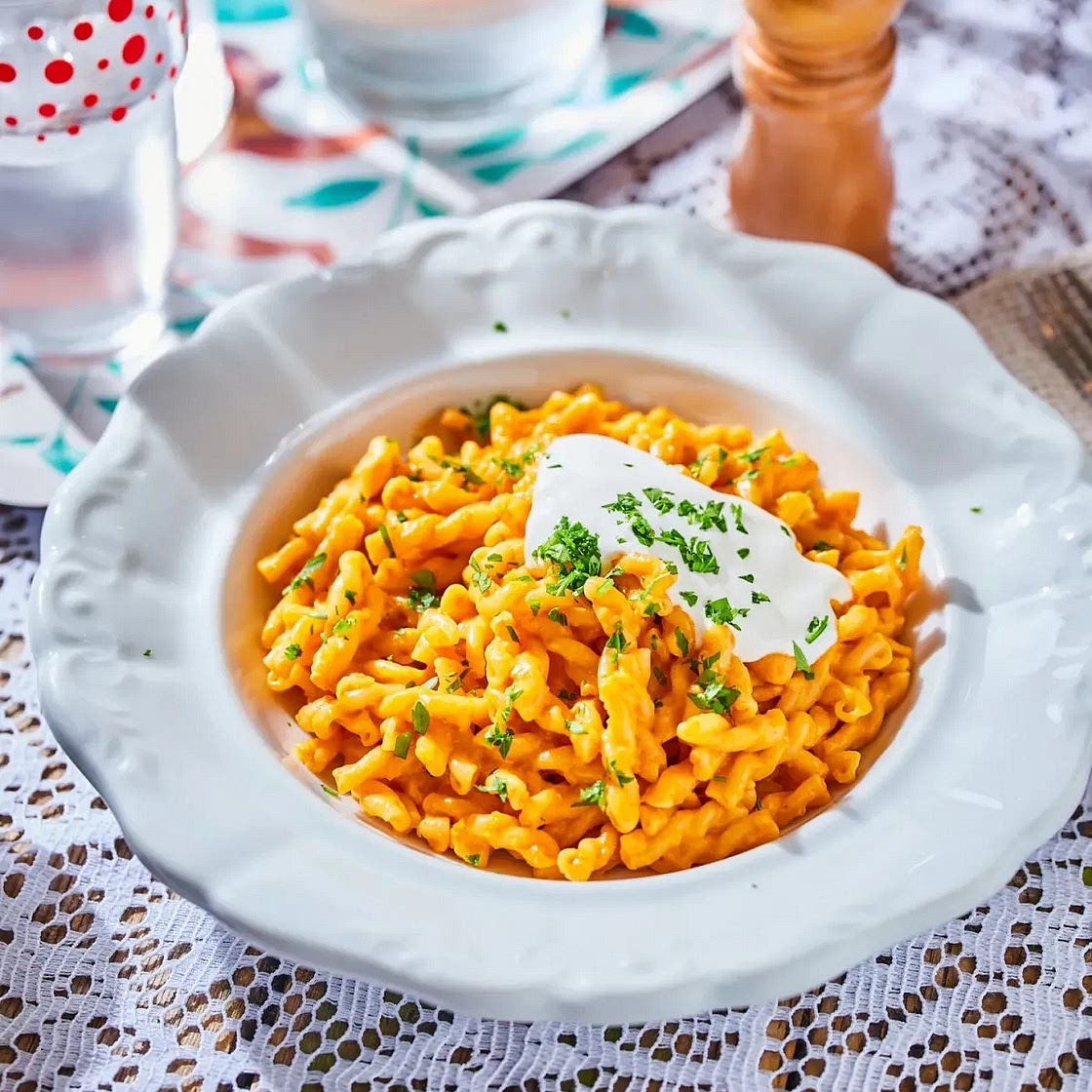Spiral Pasta in Chicken Paprika Sauce