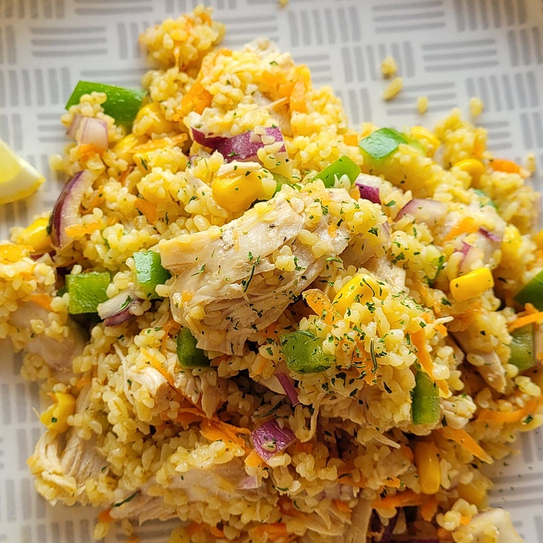 Poached Chicken and Bulgur Wheat Salad