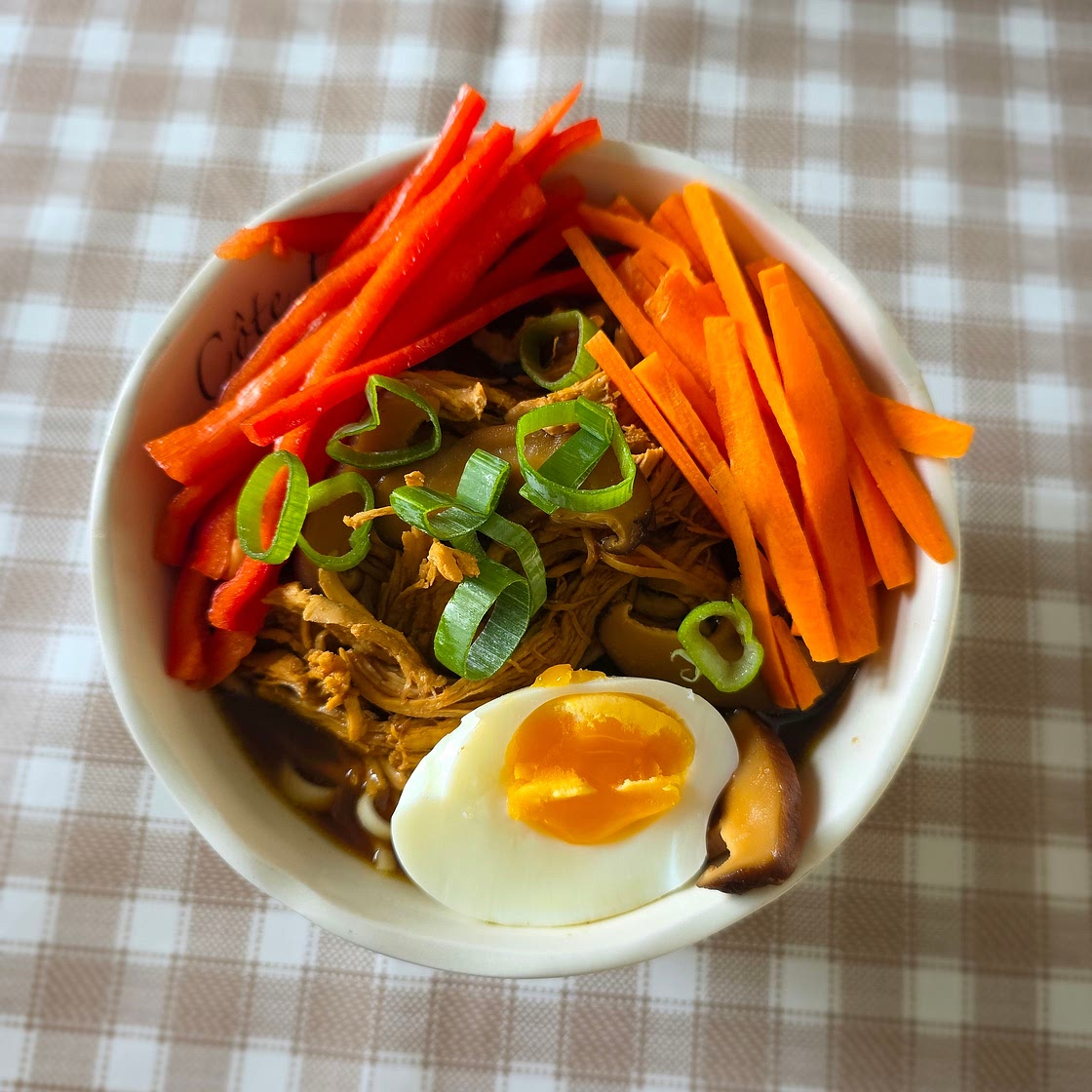Chicken ramen noodle bowl