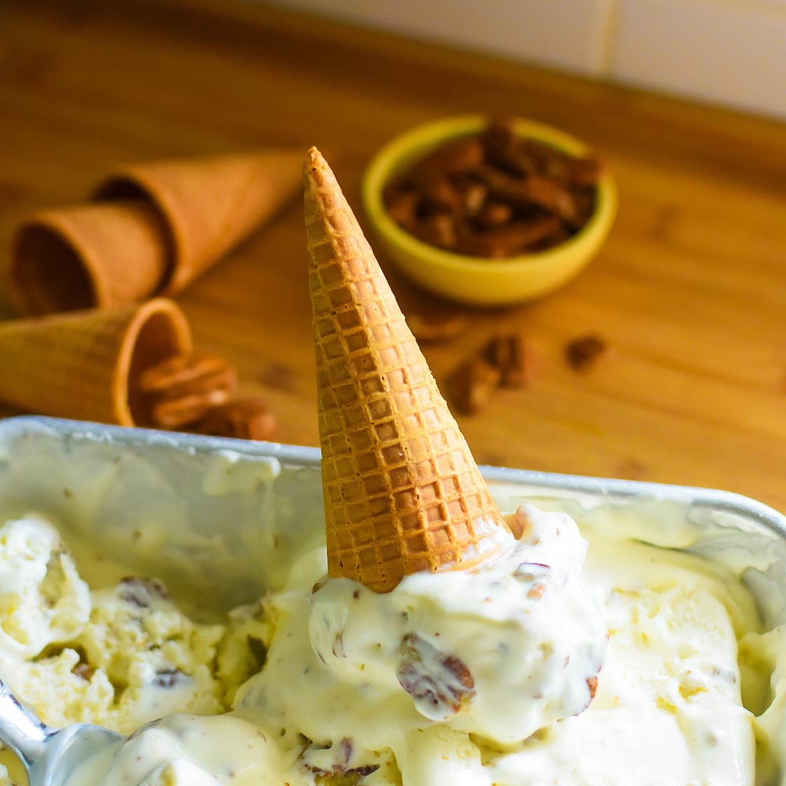 No-Churn Southern Butter Pecan Ice Cream