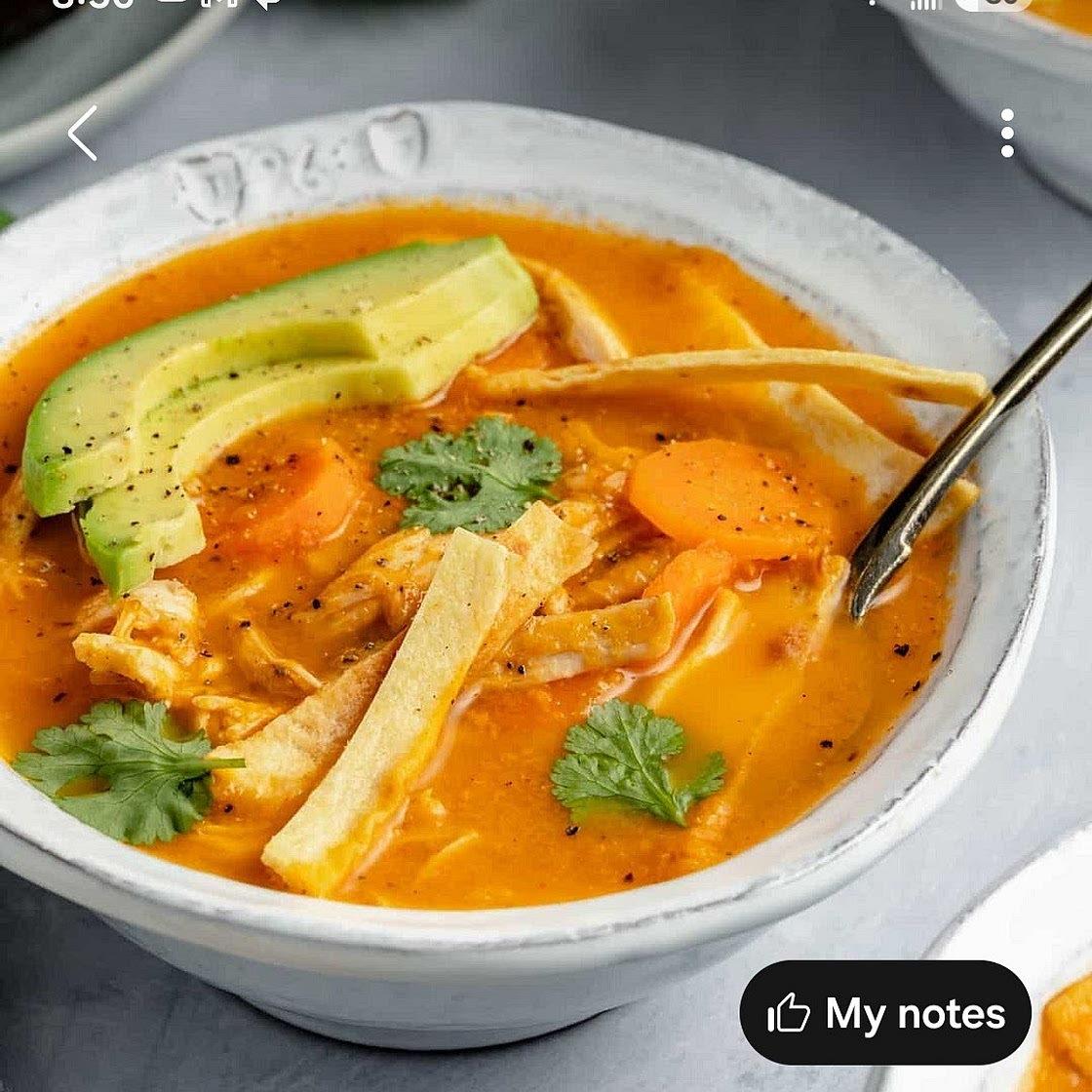 Healthy chicken tortilla soup