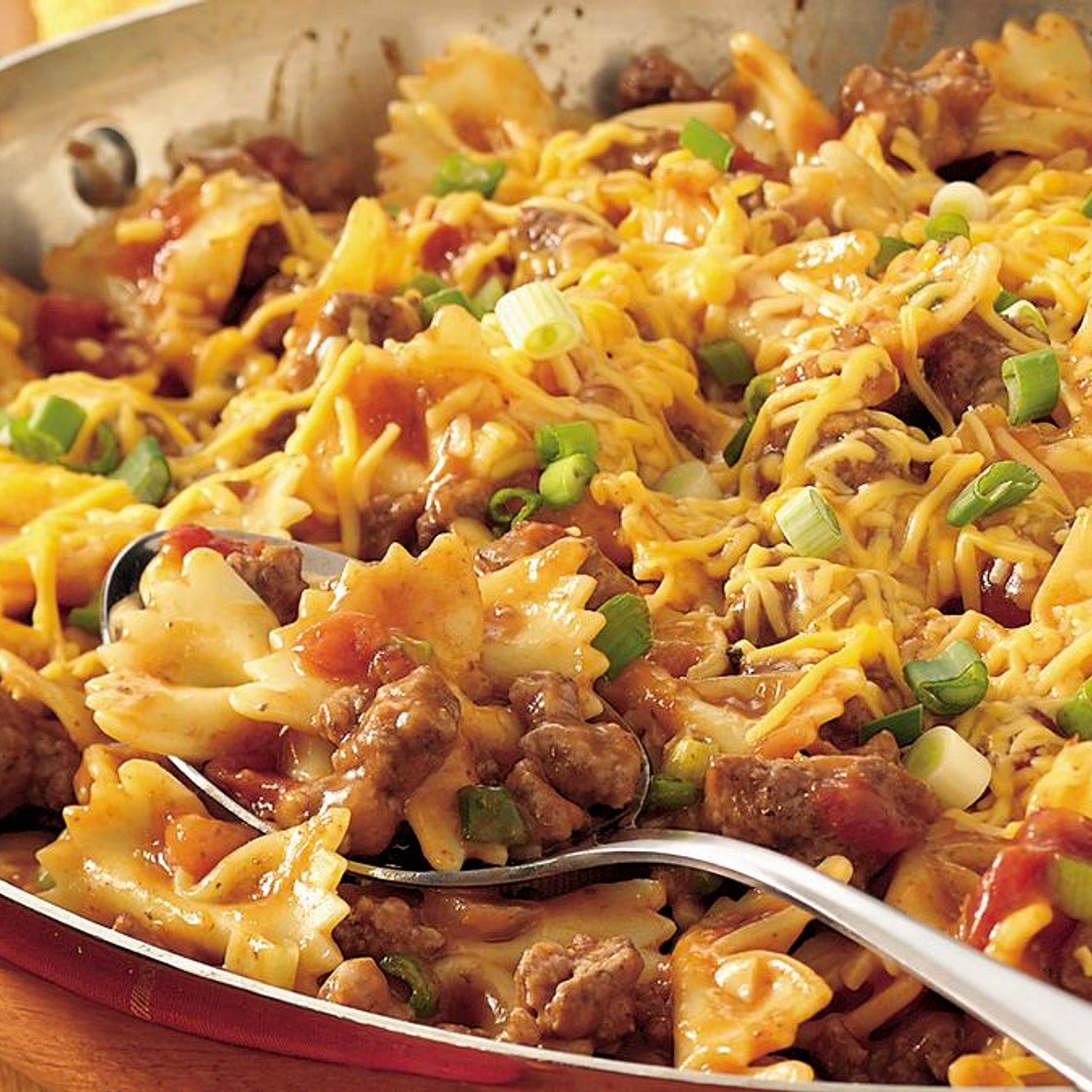 Easy Cheesy Beef and Bow Ties