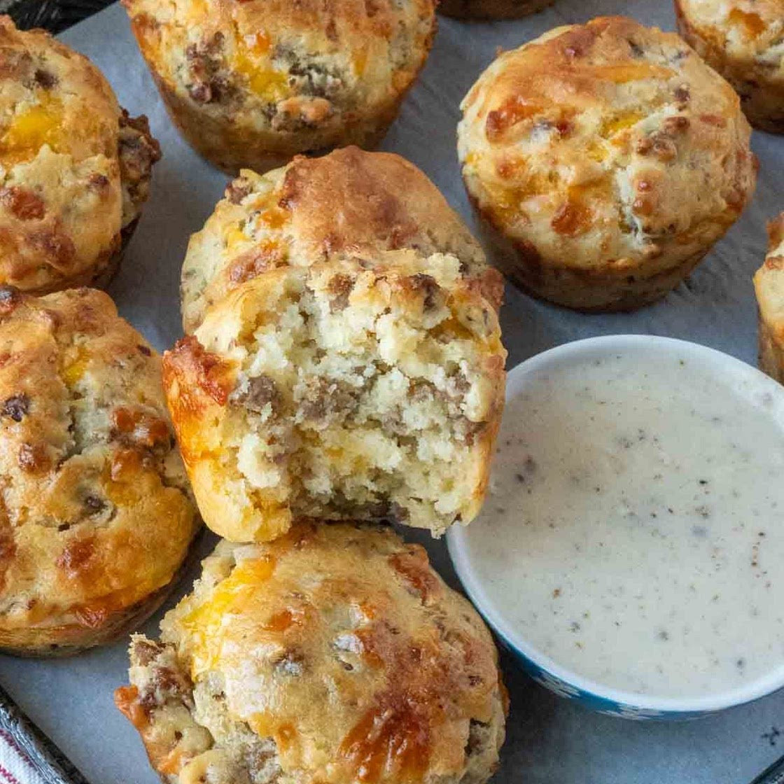 Sausage Muffins with Gravy