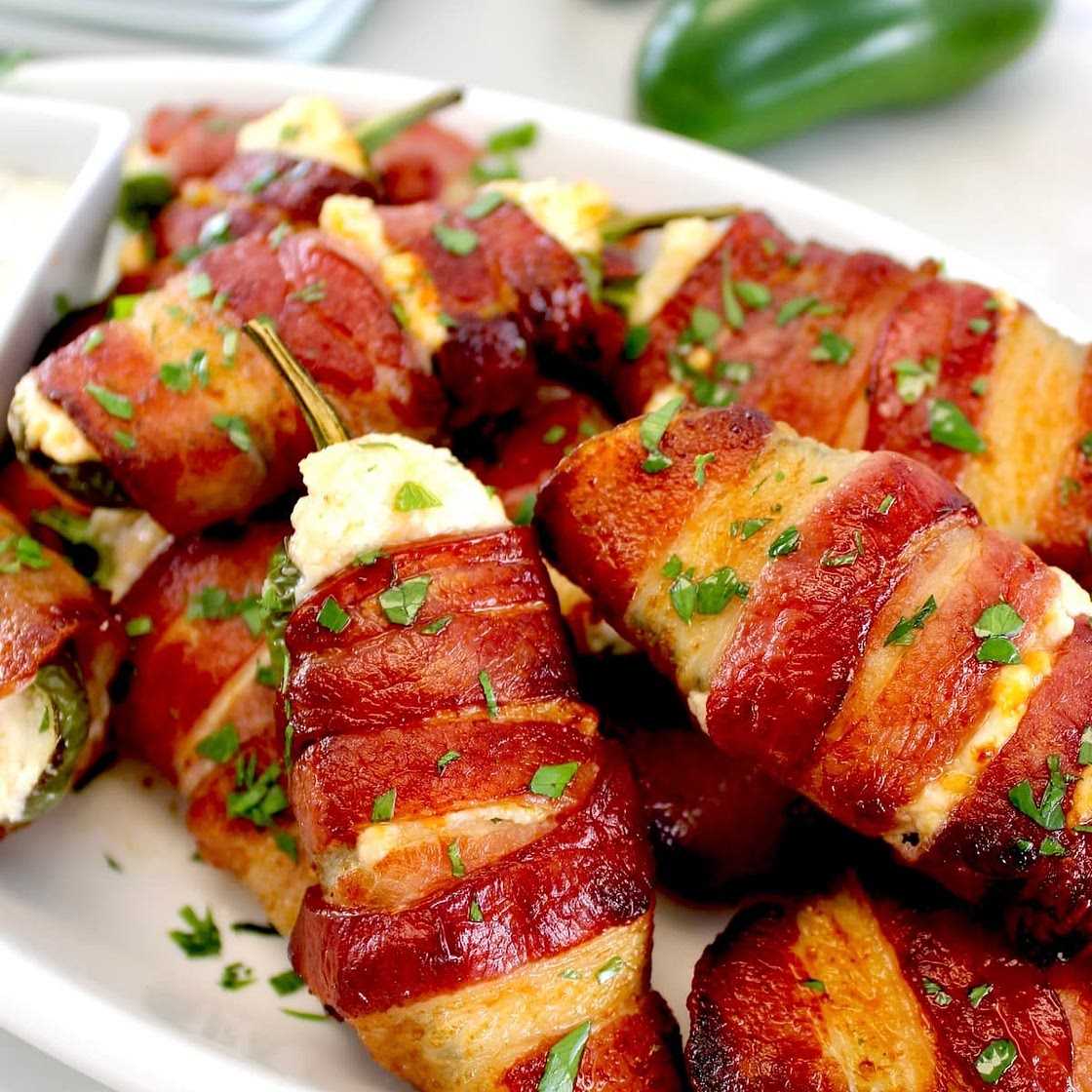 Air Fryer Bacon Wrapped Jalapeño Poppers