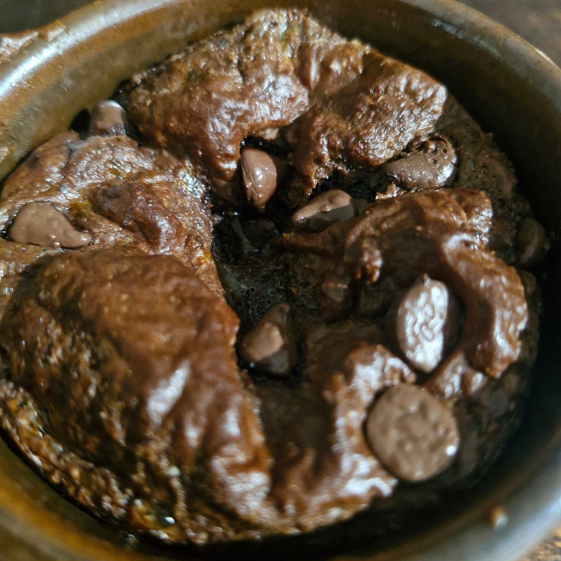Warm Protein Violet Crumble Mug Cake