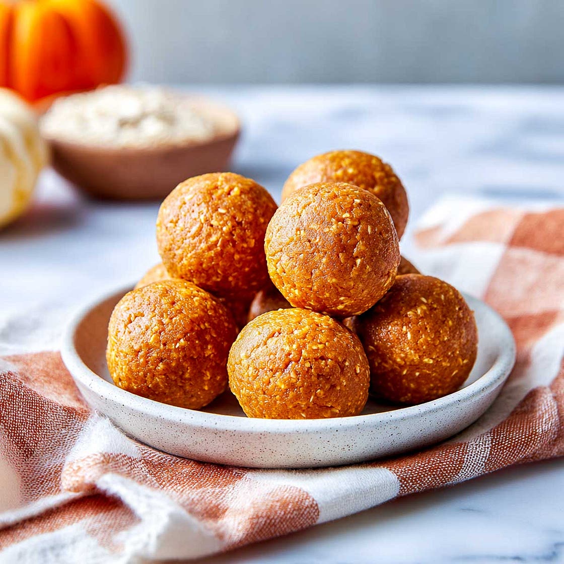 Pumpkin Cottage Cheese Protein Bites
