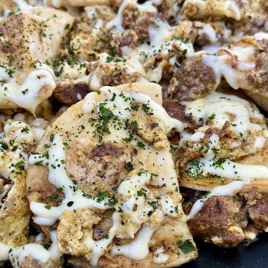 Blackstone Chorizo Breakfast Pierogies