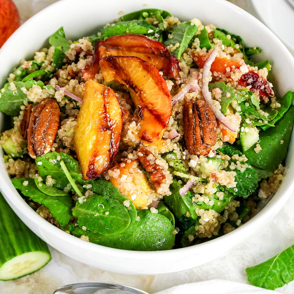 Grilled Peach Quinoa Salad Recipe
