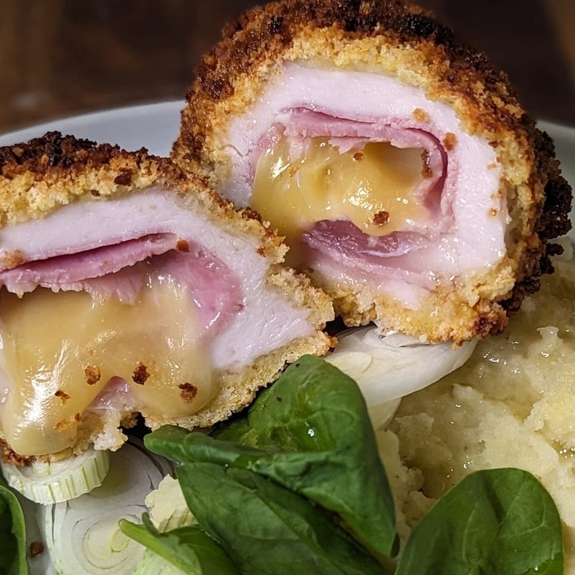 Kevin Dundon's chicken cordon bleu in an air fryer