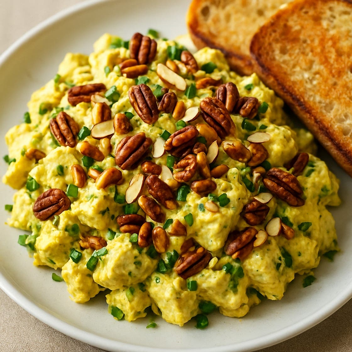 Curry Chicken Salad with Toasted Nuts