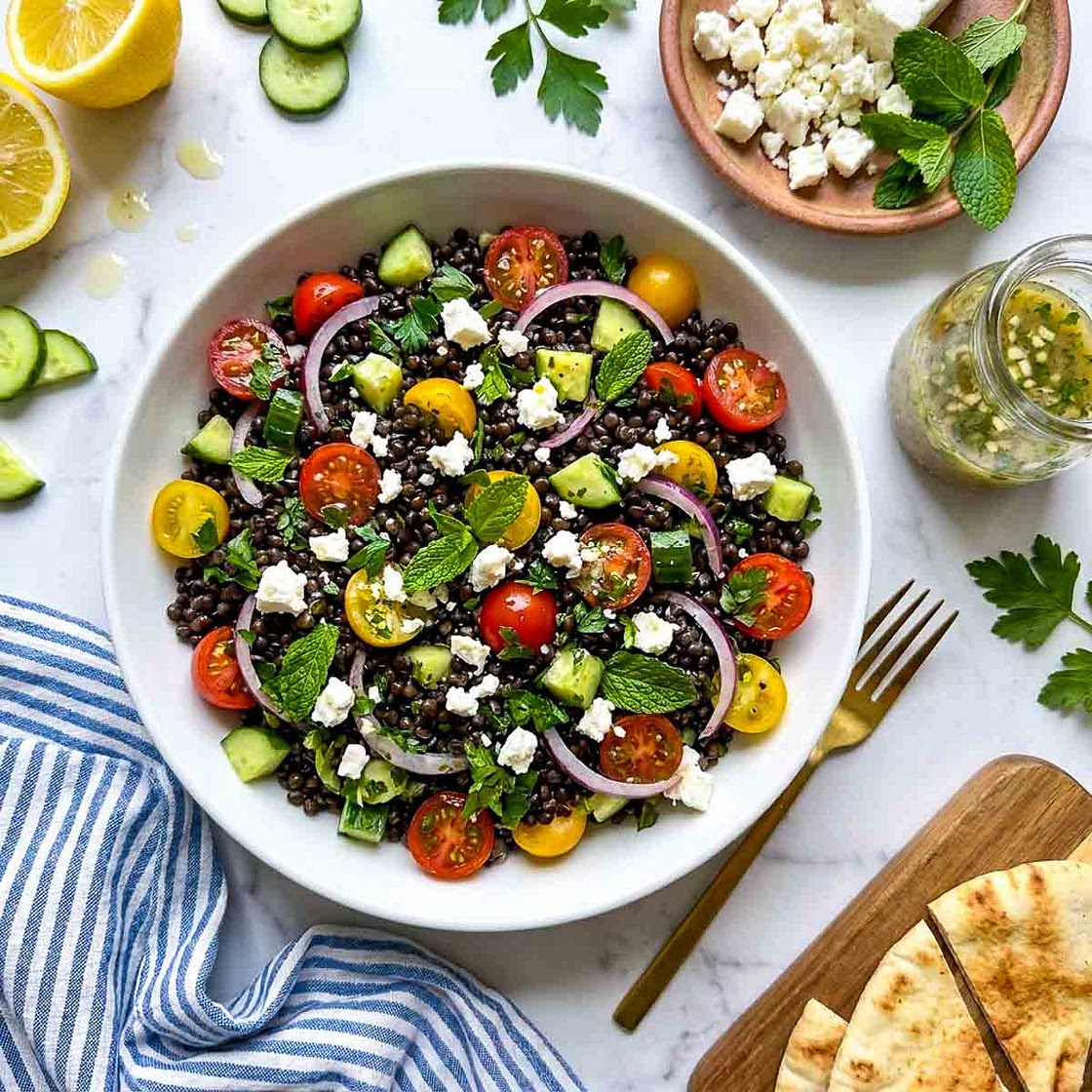 Cold Black Lentil Salad