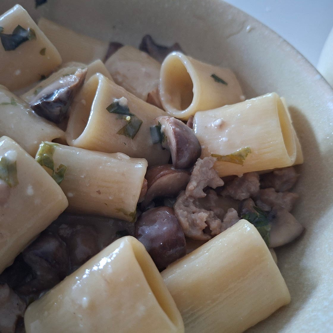 Pasta - Sausage, Mushrooms and Brie Fondue