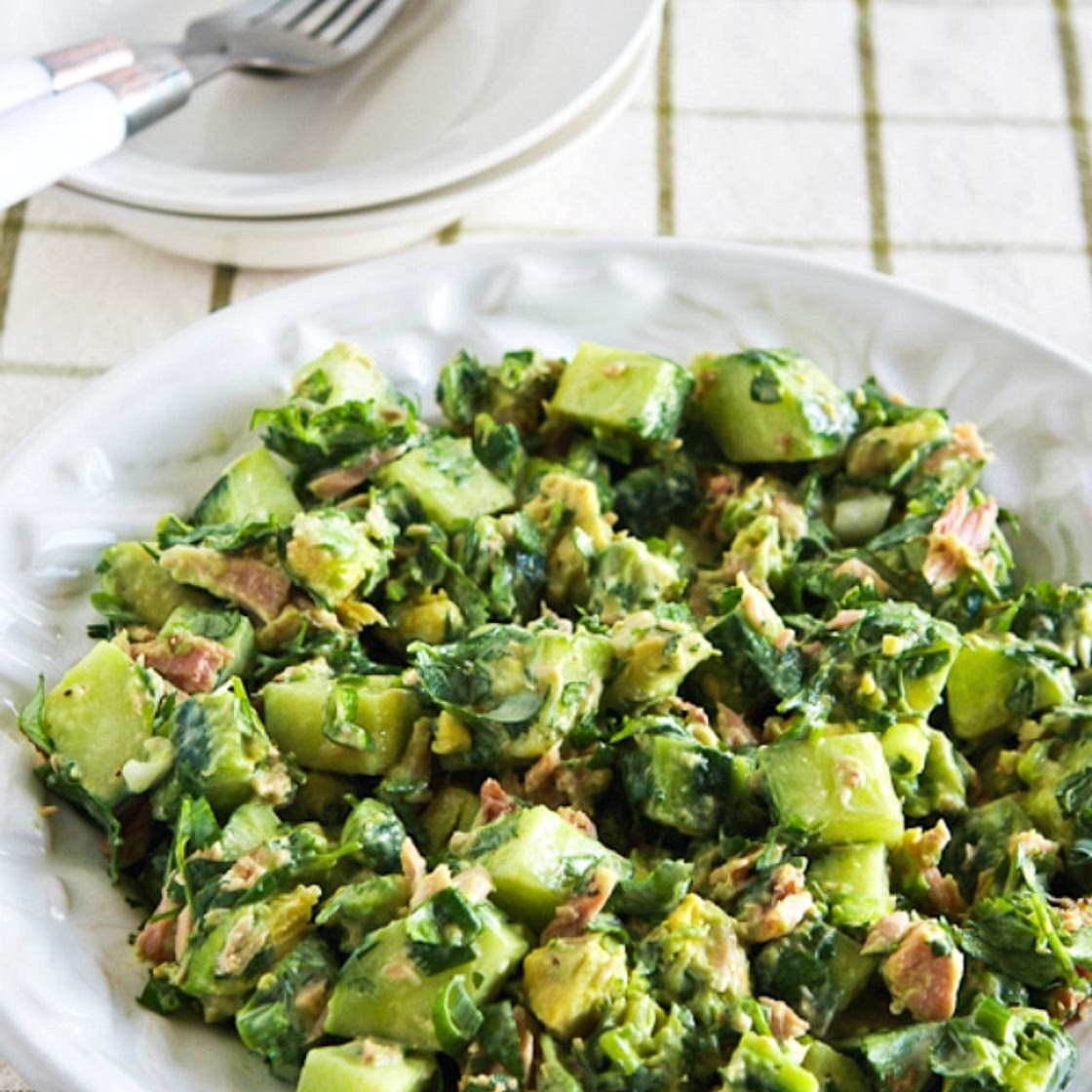 Tuna Cucumber Avocado Salad