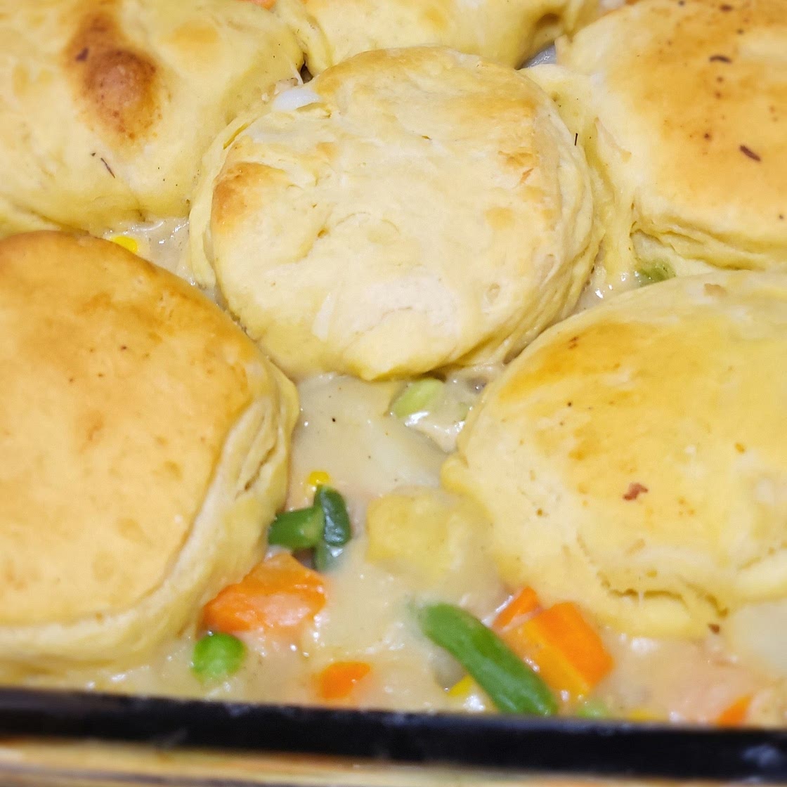 Chicken Pot Pie with Biscuits