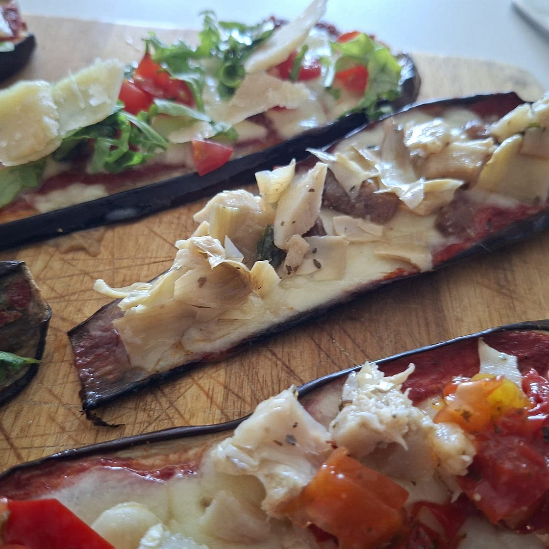 Eggplant Pizzaiola - Anchovies and Marinated Artichokes