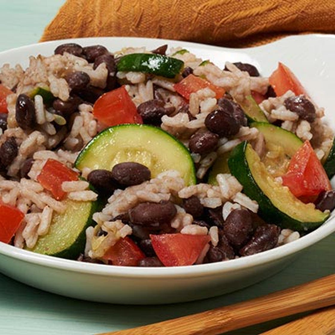 Zucchini, Black Beans and Rice Supper