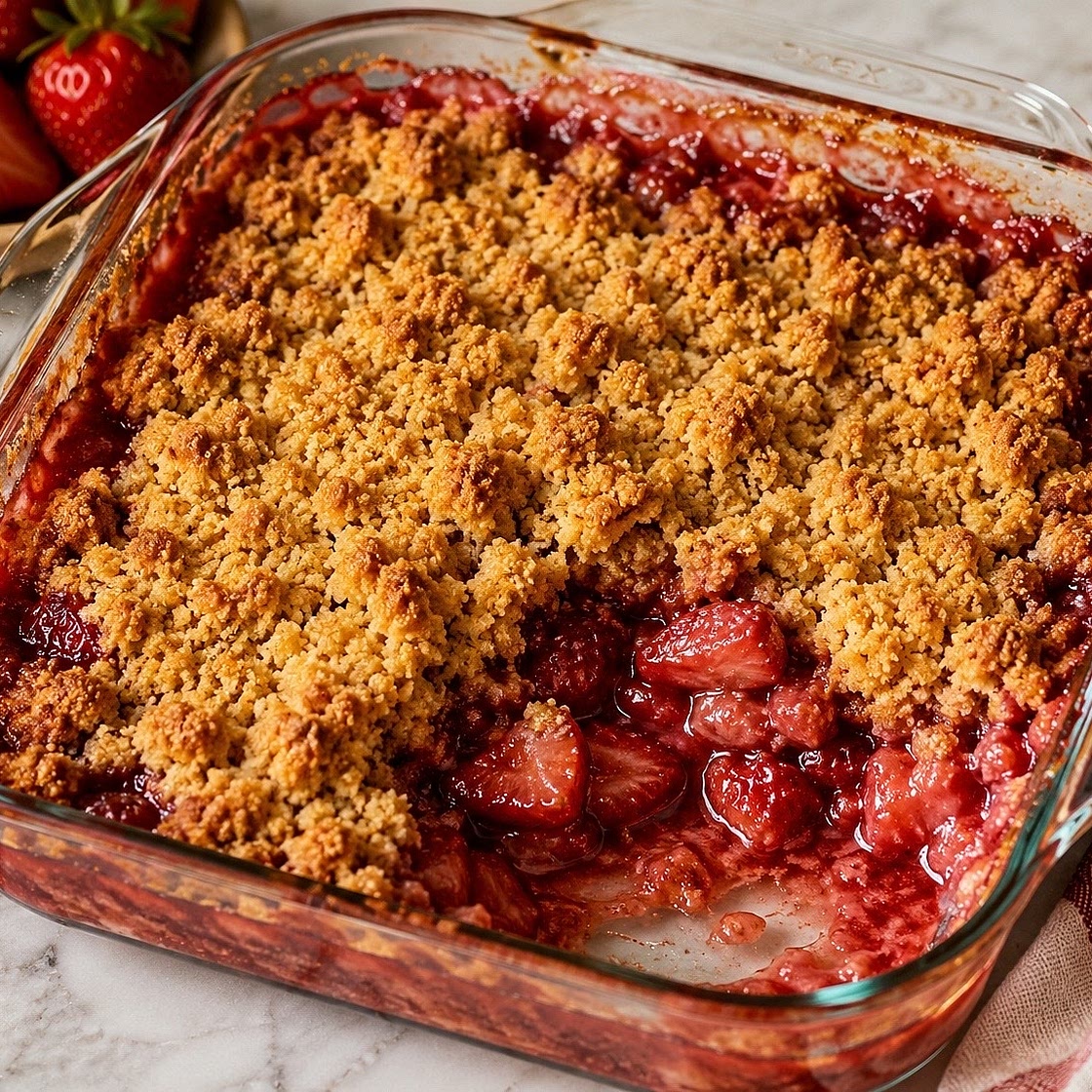 Strawberry Cornmeal Crisp