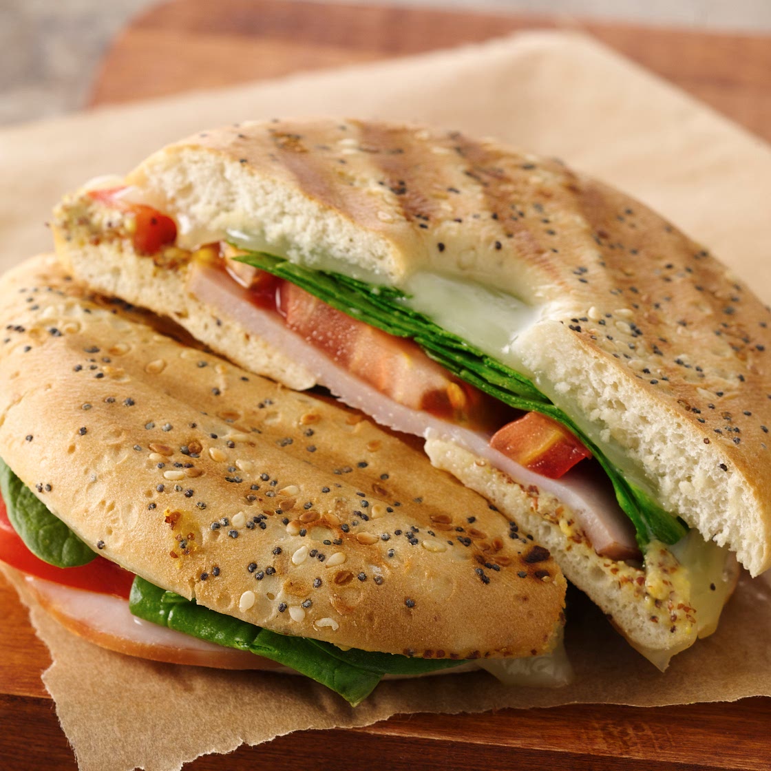 Canadian Bacon Bagel Sandwiches