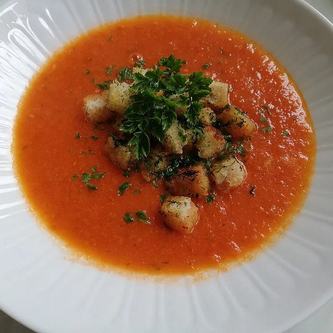 Tomatensuppe mit Powercroutons