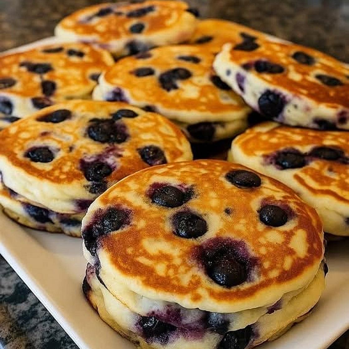 Eggless banana and blueberry pancake