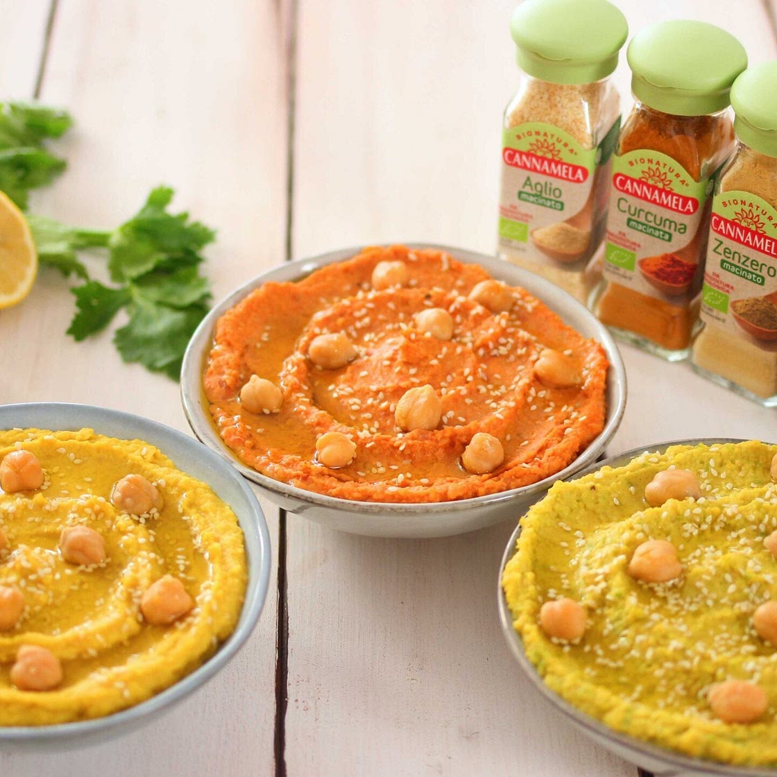 Hummus di ceci in tre versioni