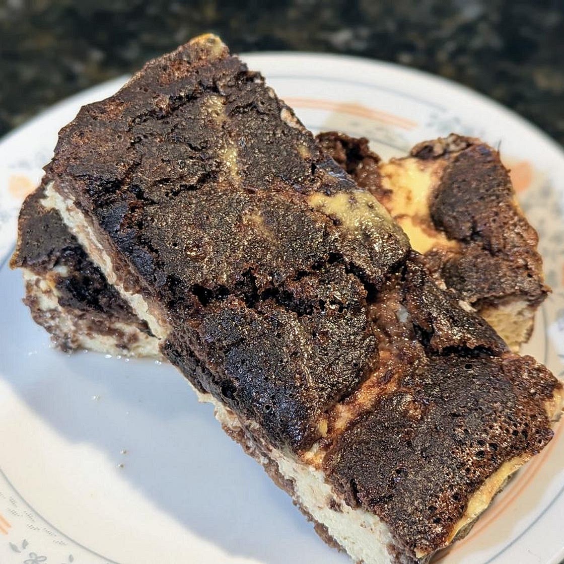 High Protein Brownie Cheesecake Bars