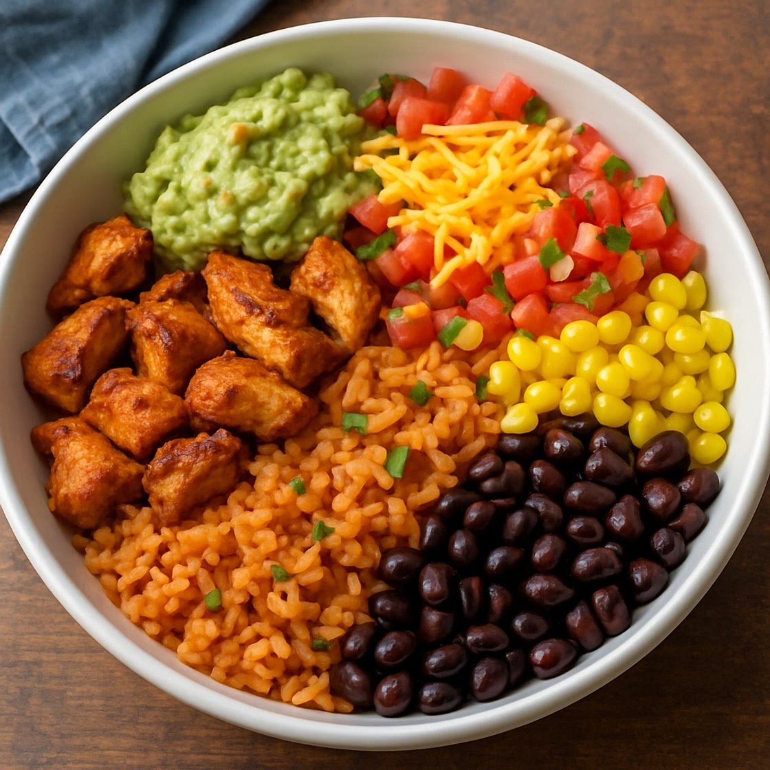 Loaded Chicken Burrito Rice Bowl