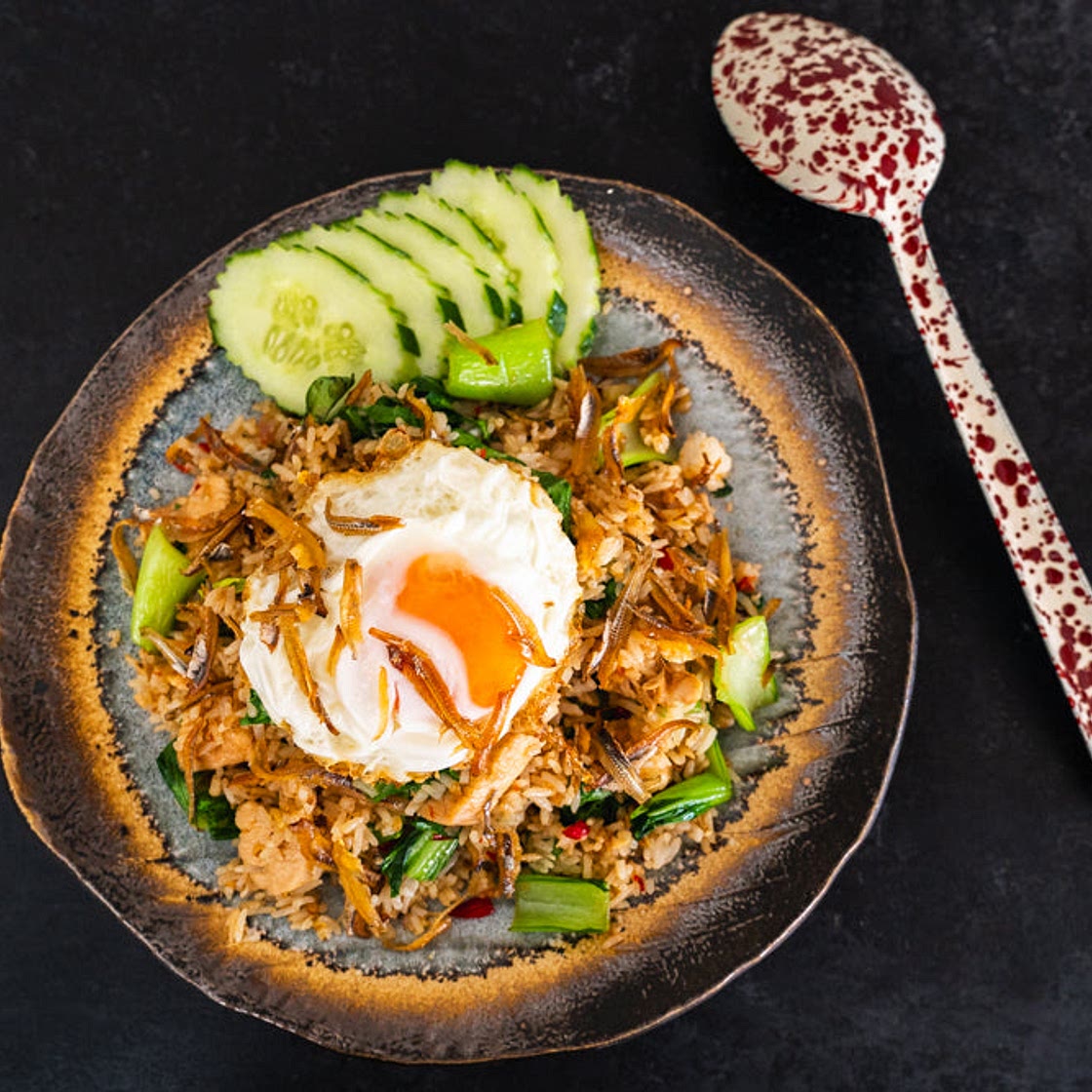 Malaysian fried rice (nasi goreng kampung)