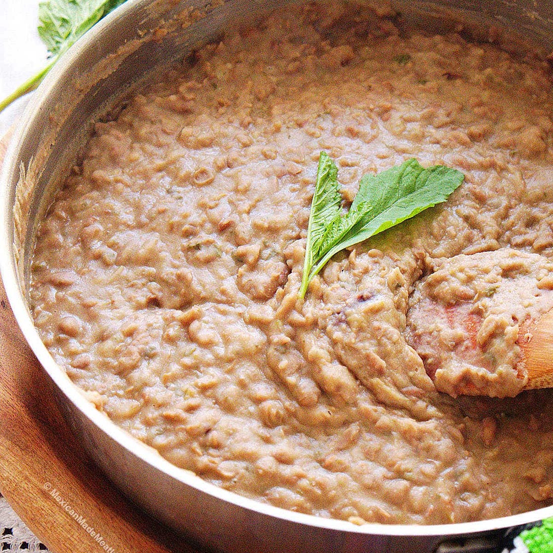 Authentic Mexican Refried Beans Recipe (Frijoles Refritos)