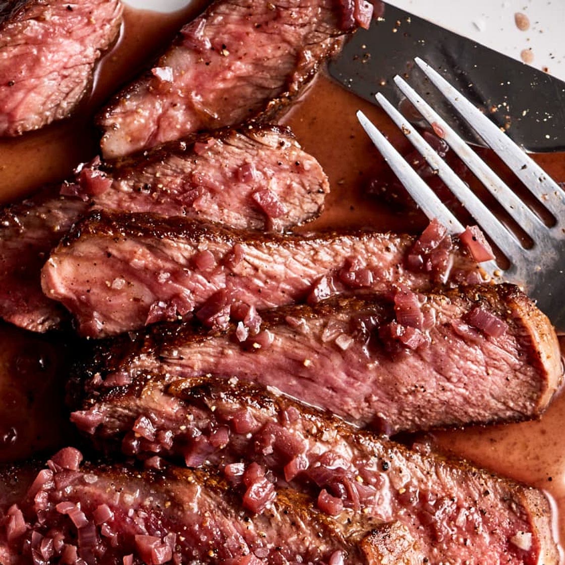 Steak in Red Wine Sauce