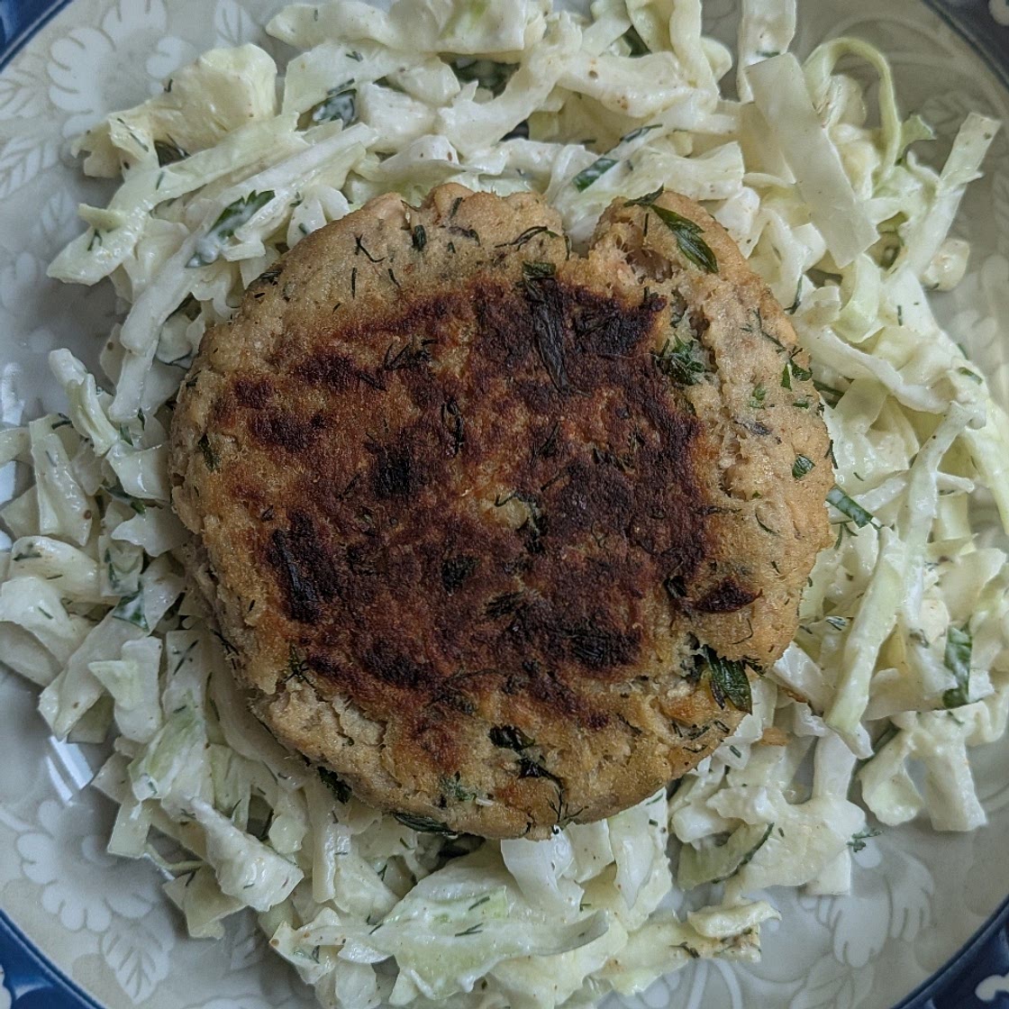 Salmon Burgers with Slaw