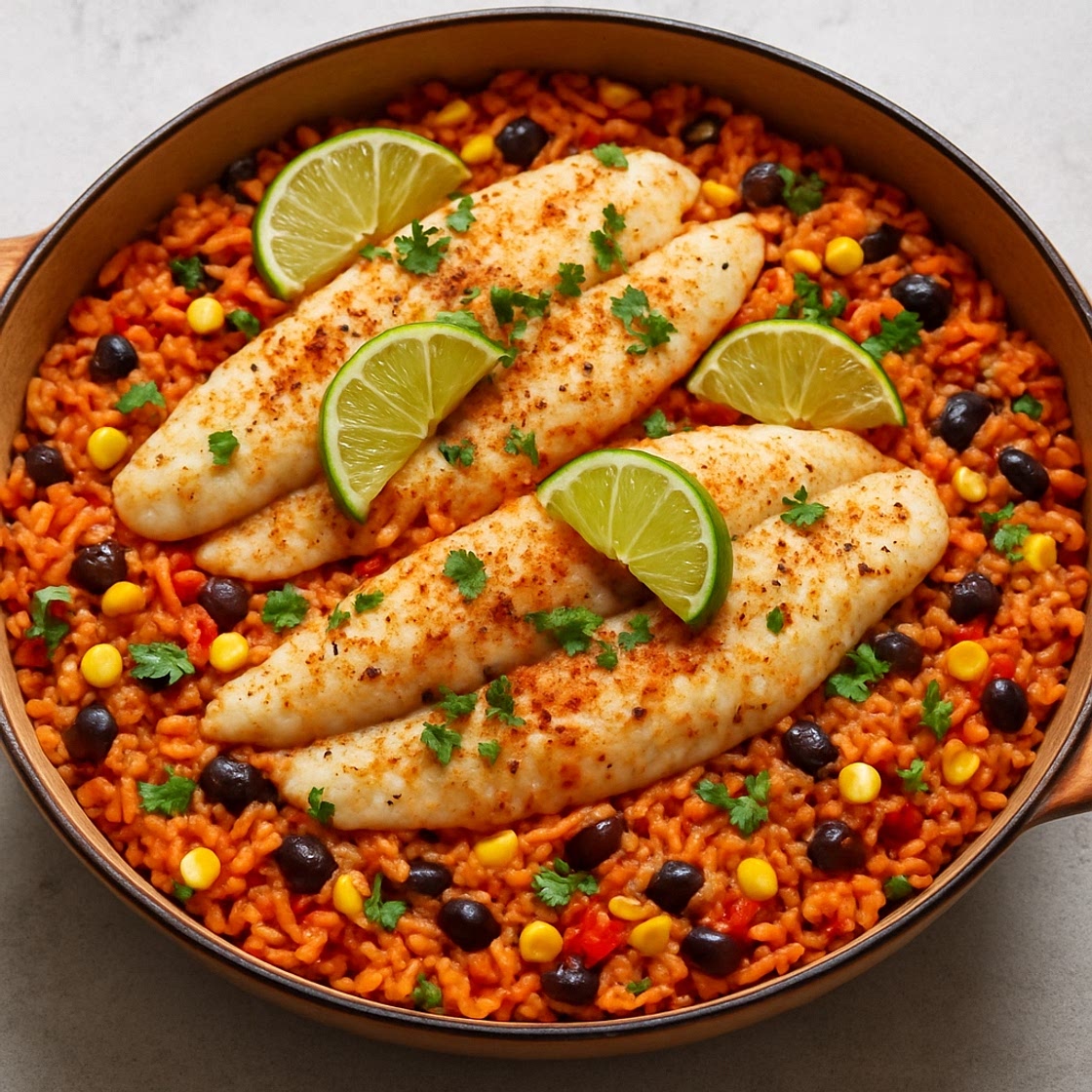One-pot basa & Mexican-style rice