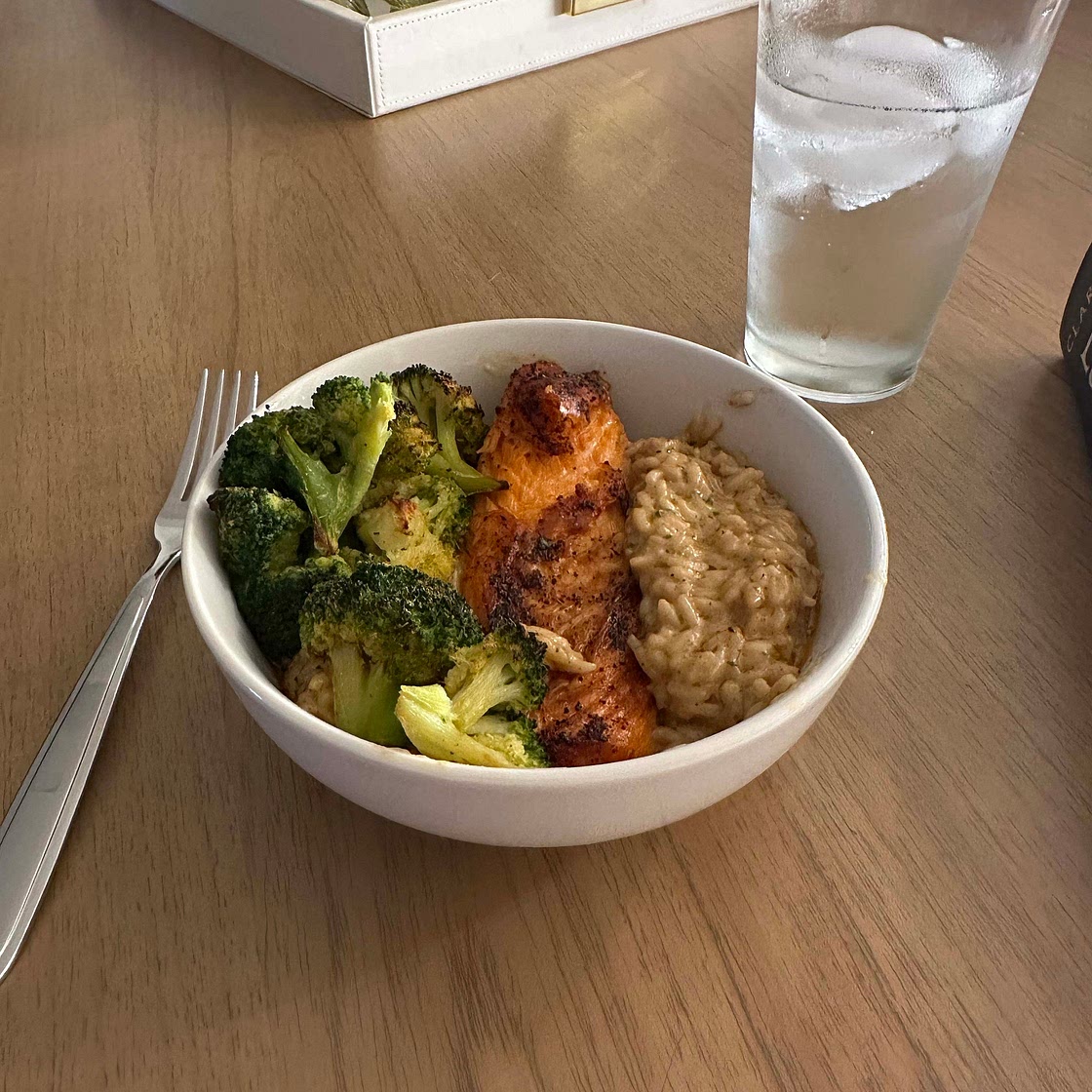 Salmon and creamy rice (one pan meal)