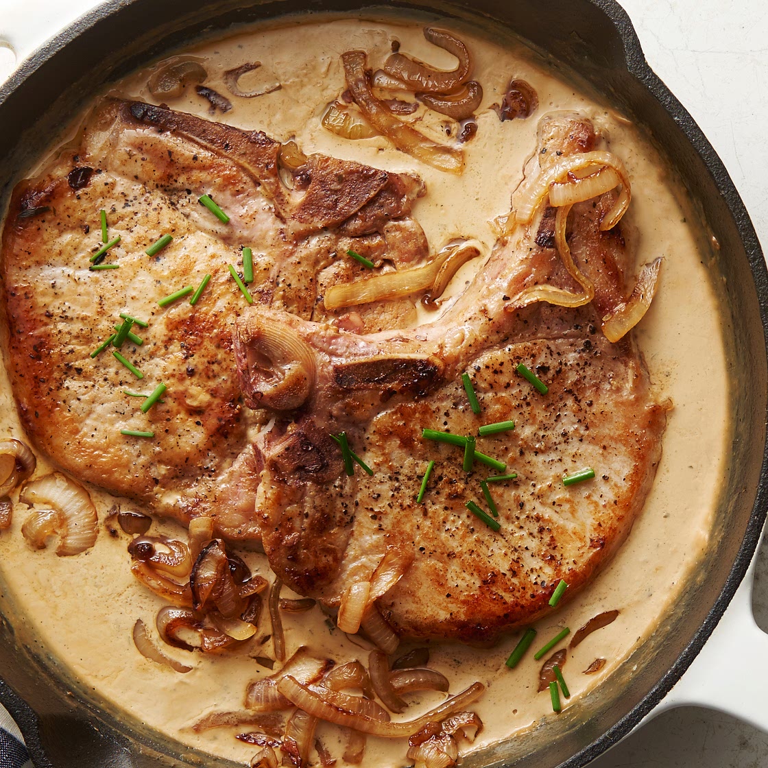 Creamy Smothered Ranch Pork Chops for Two