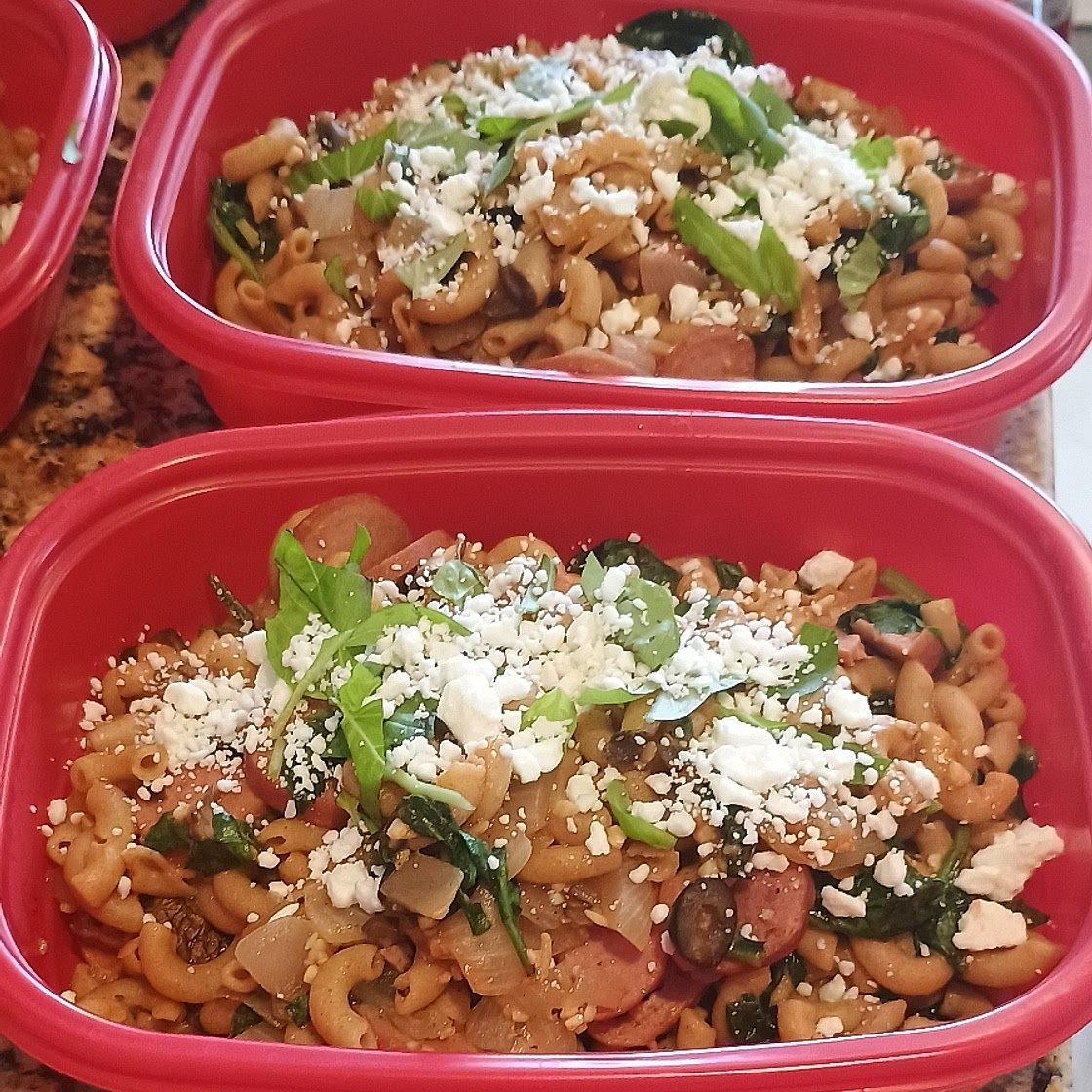 One-Pot Spinach, Chicken Sausage & Feta Pasta