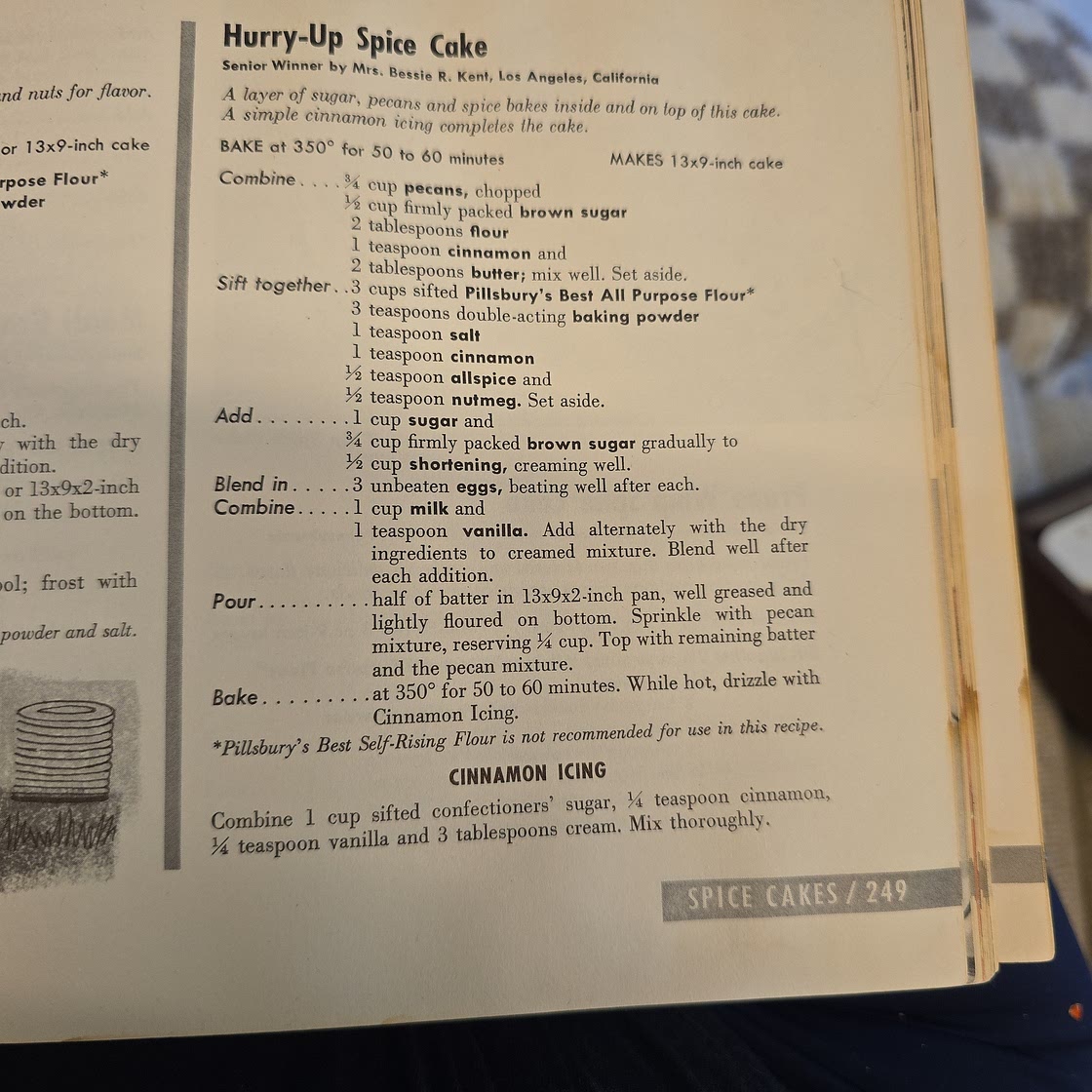 Vintage Hurry-Up Spice Cake
