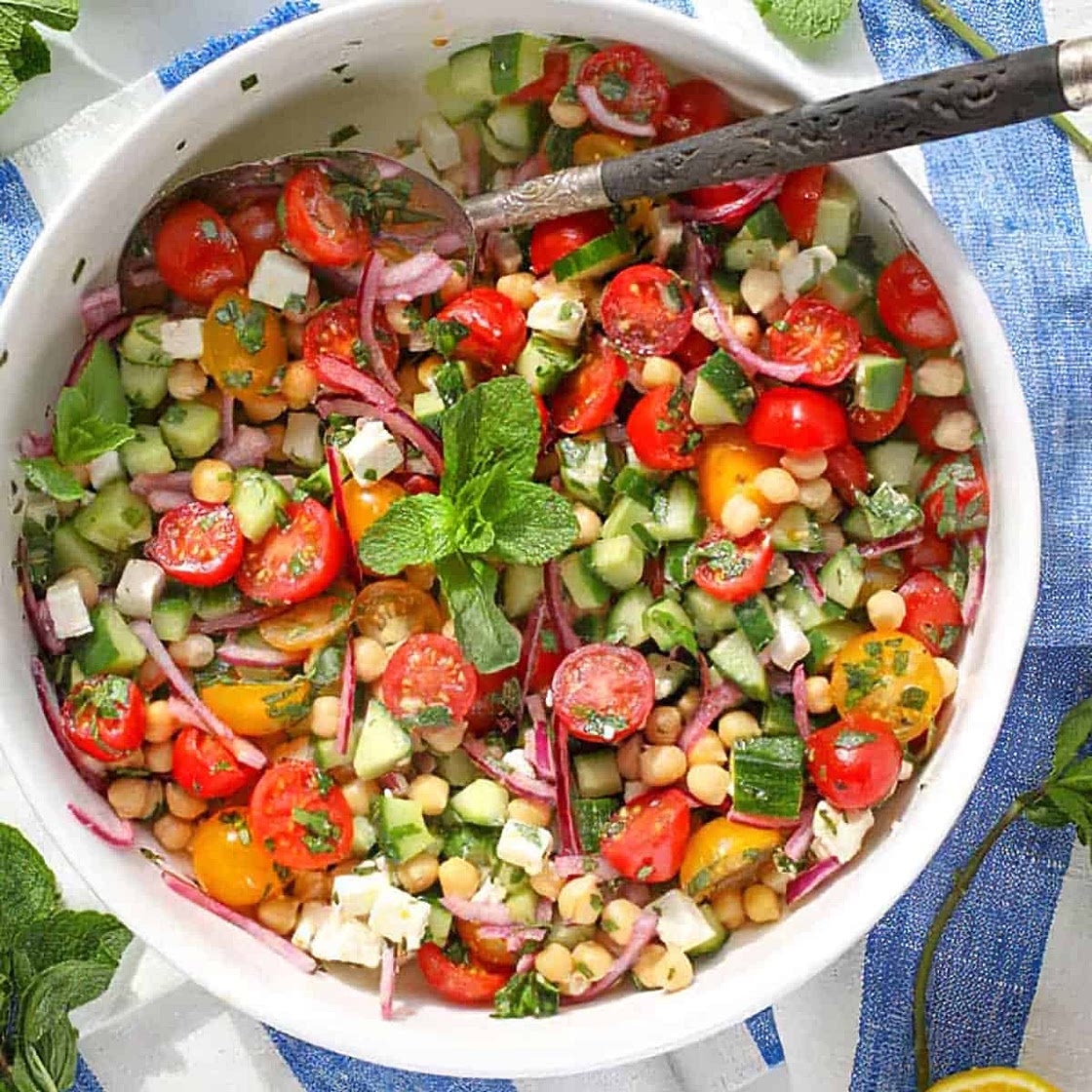 Mediterranean Chickpea Salad with Feta Recipe
