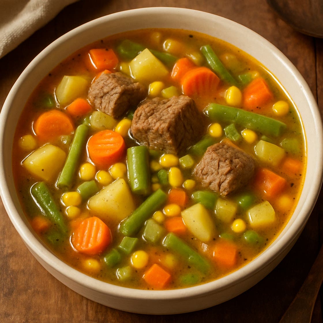 Sopa de verduras con carne
