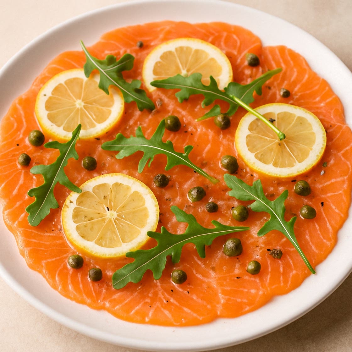 Carpaccio de salmón fresco