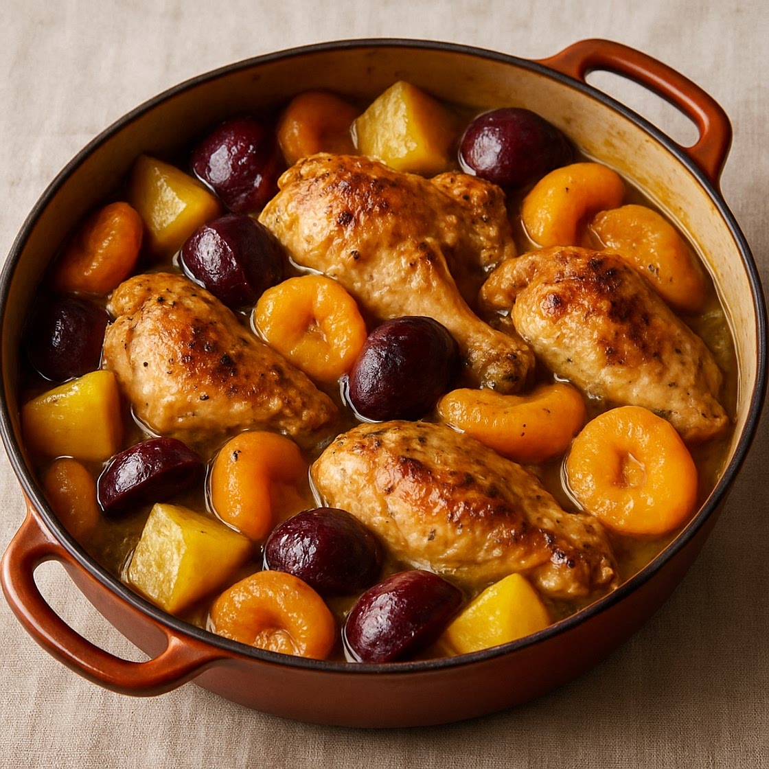 Cacerola de pollo frutal