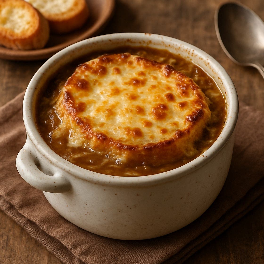 Sopa de cebolla a la francesa