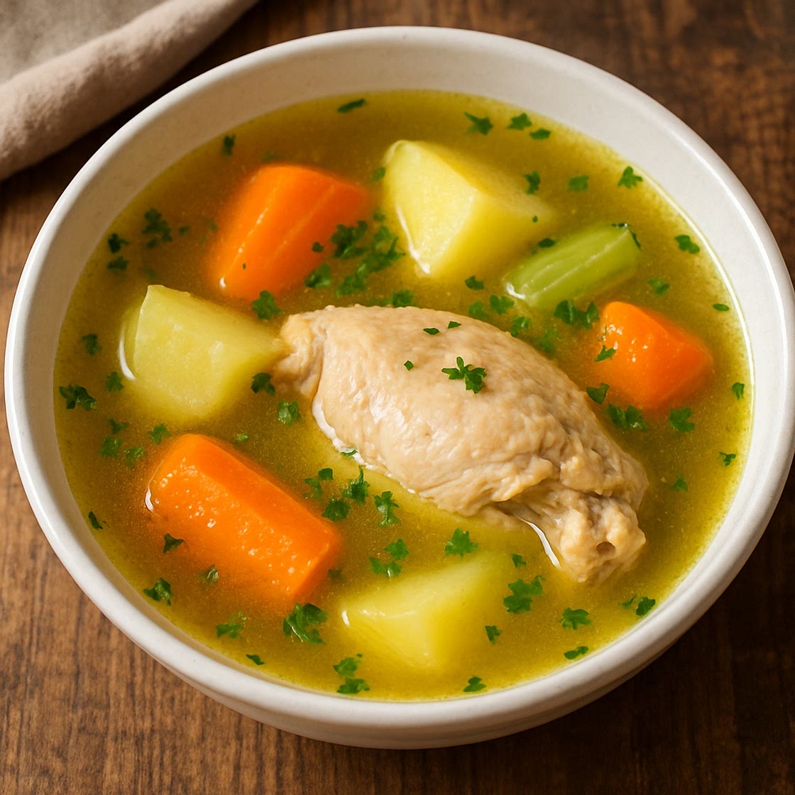 El caldo de pollo clásico
