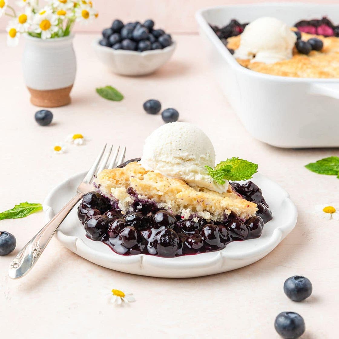 Sourdough Blueberry Cobbler
