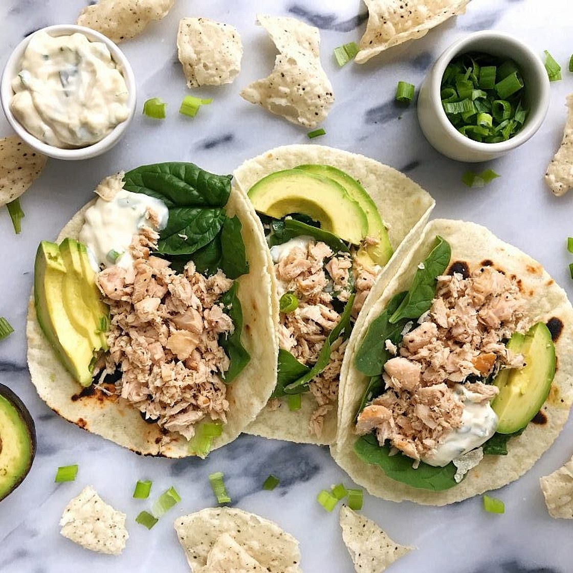 Tuna Tacos with Spicy Lime Crema