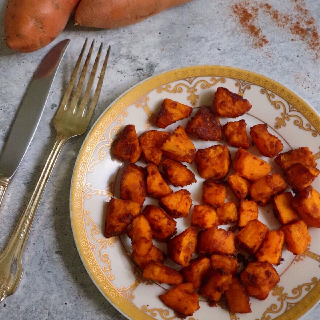 Cinnamon Sugar Roasted Sweet Potatoes