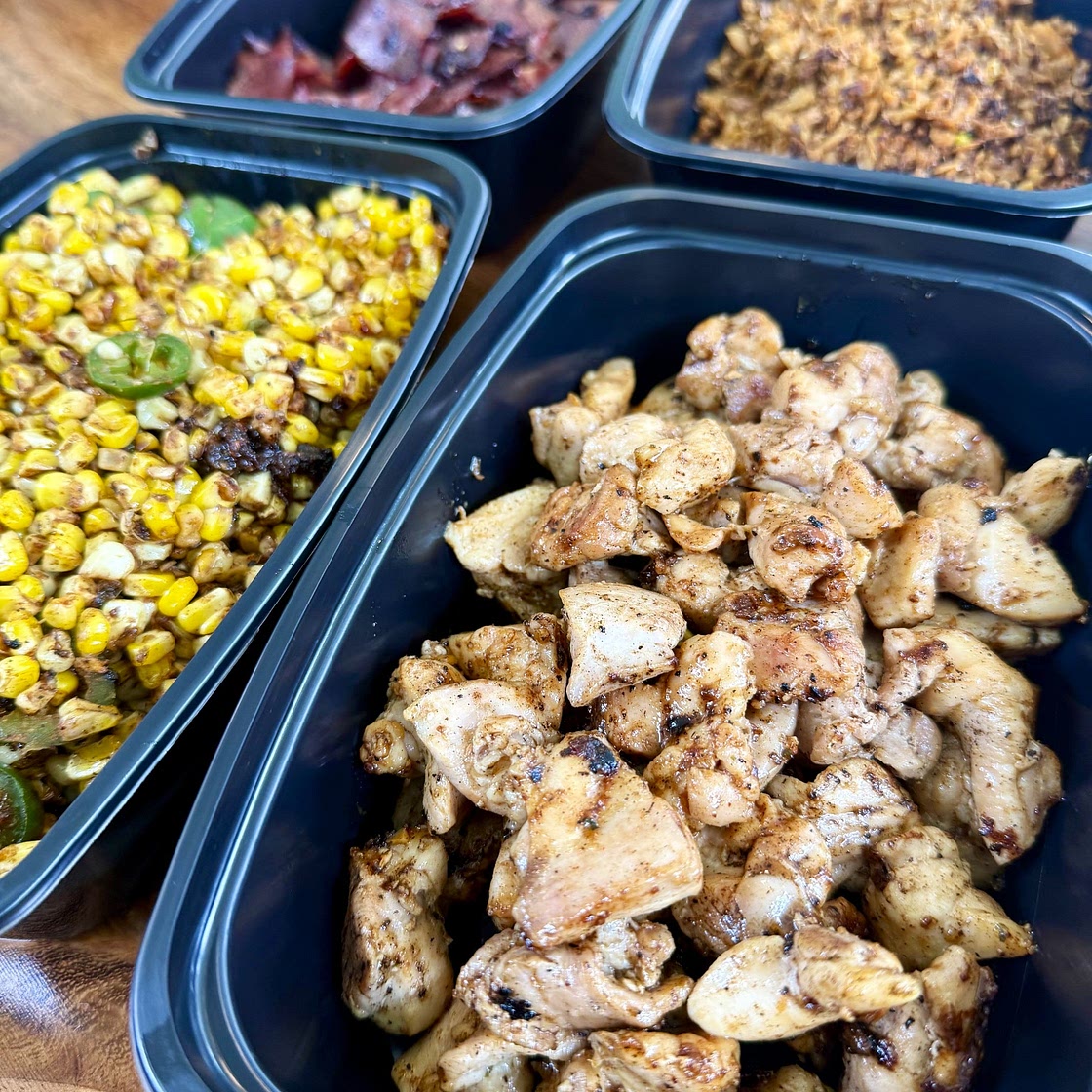 Blackstone Chicken Sweet Potato and Corn Meal Prep