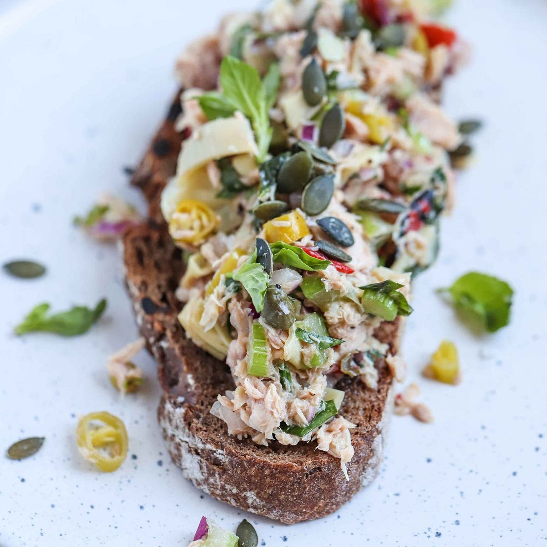 Mediterranean Tuna Salad With Toast