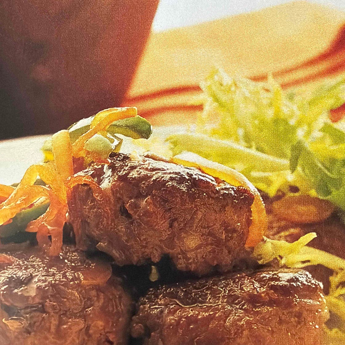 Beef Patties with Onions and Peppers