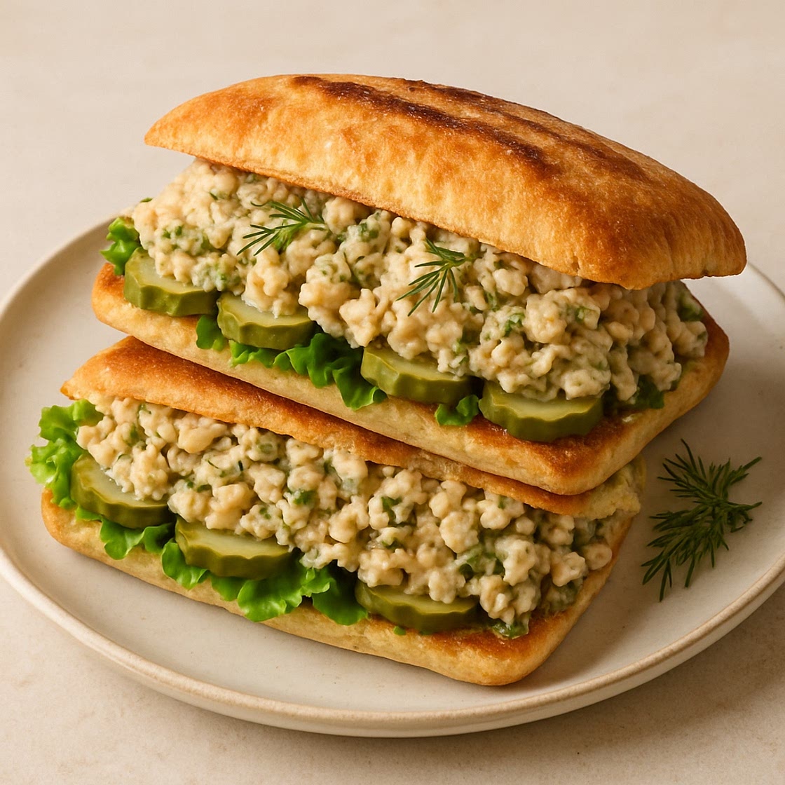Smashed White Bean Dill Pickle Sandwiches