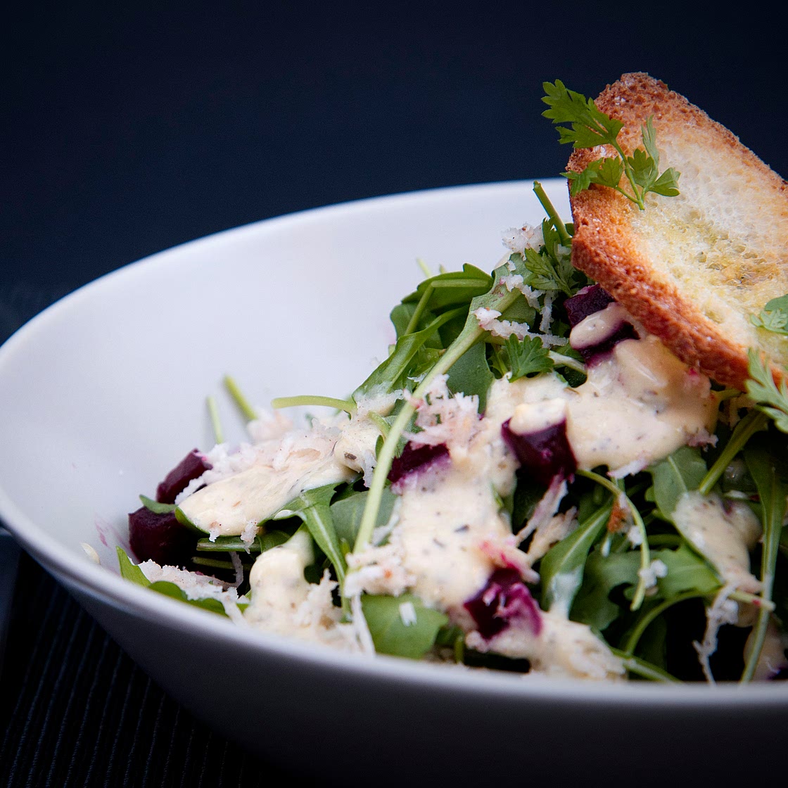 Kale Caesar with Sourdough Croutons